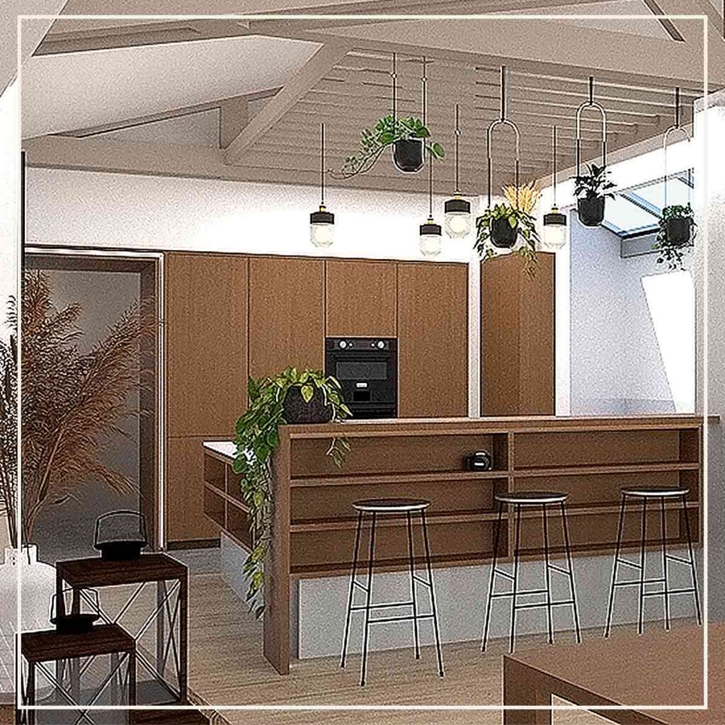 Architecture d'intérieur - cuisine - perspective - modélisation - dessin - architecte d'intérieur