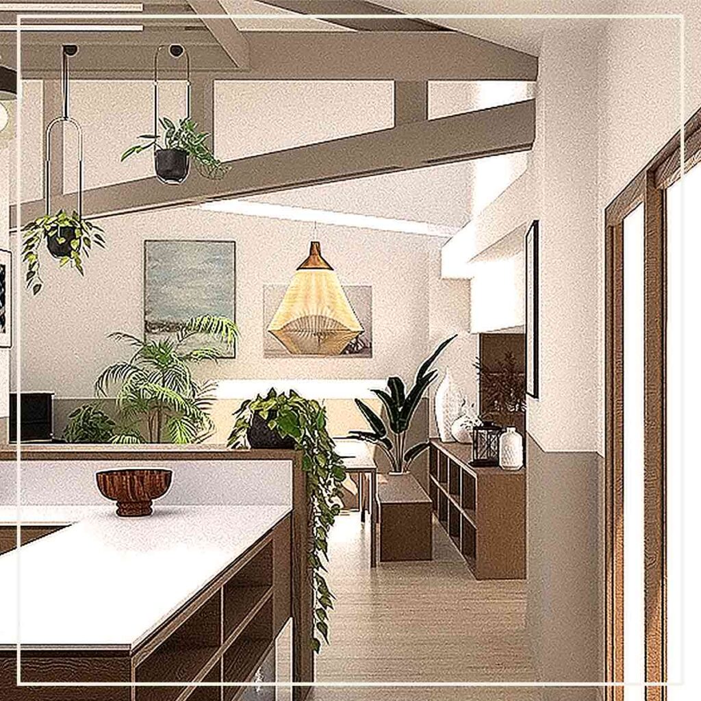 Architecture d'intérieur - cuisine - salle à manger - perspective - modélisation - dessin - architecte d'intérieur
