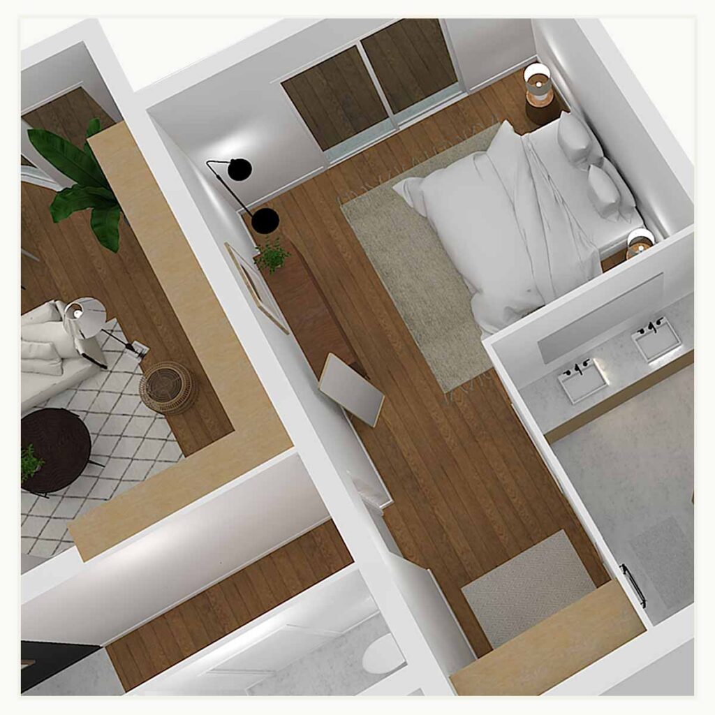Architecture d'intérieur - maison - axonométrie - chambre - perspective - modélisation - dessin - architecte d'intérieur