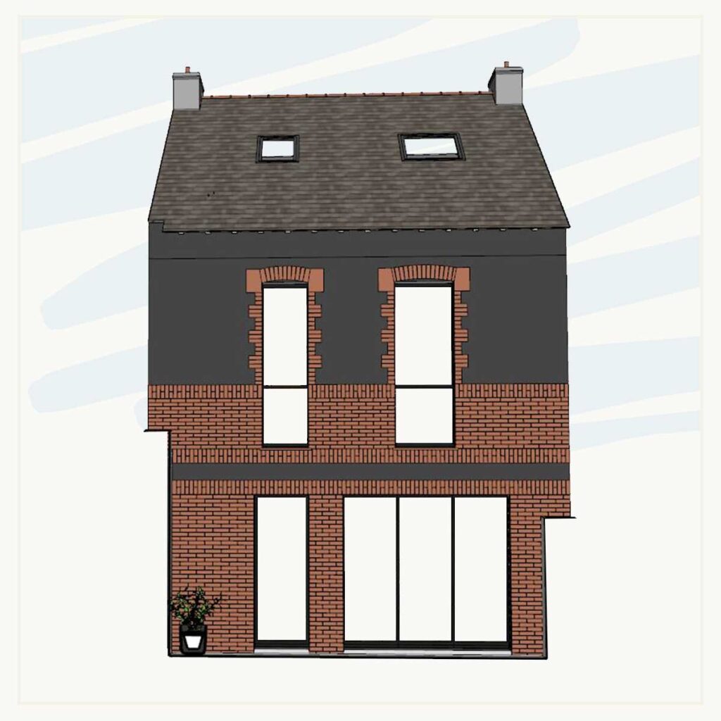 Architecture - façade - élévation - maison - croquis - perspectives - modélisation - dessin - architecte - architecte d'intérieur